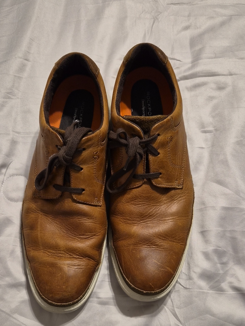 Rockport Men’s Tan Brown Leather Chukka-Style Lace-Up Shoes